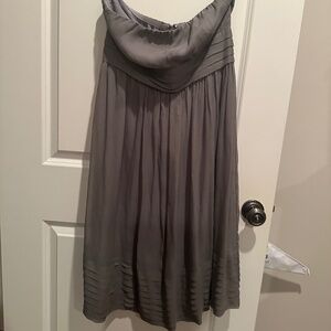 J. Crew Grey Silk Strapless Emily Dress size 10